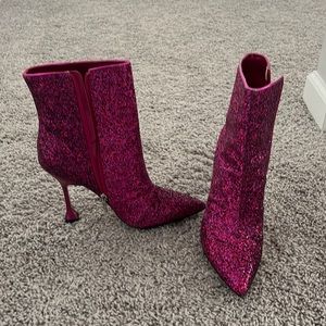 Size 9 Marc Fisher Pink Glitter Boots